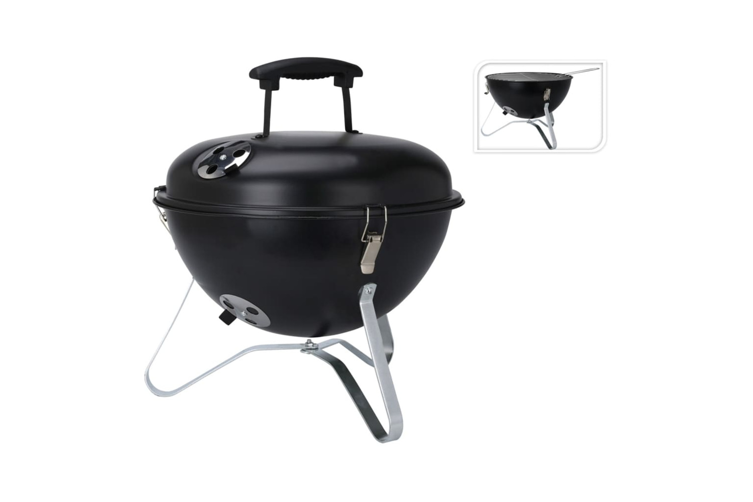 Progarden 445907 Bbq Grill Ball Shape 37 Cm Black