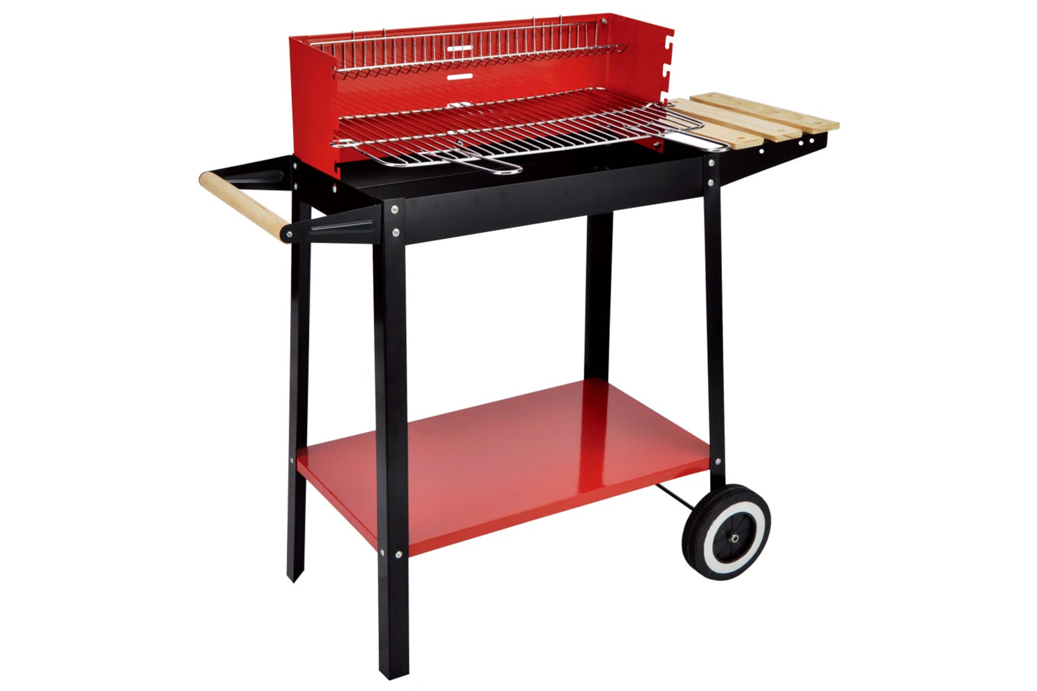 Hi 435262 Charcoal Barbecue Grill Wagon 88x44x83 Cm Red