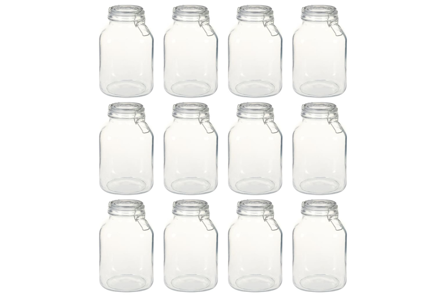 vidaXL 50821 Glass Jars With Lock 12 Pcs 3 L