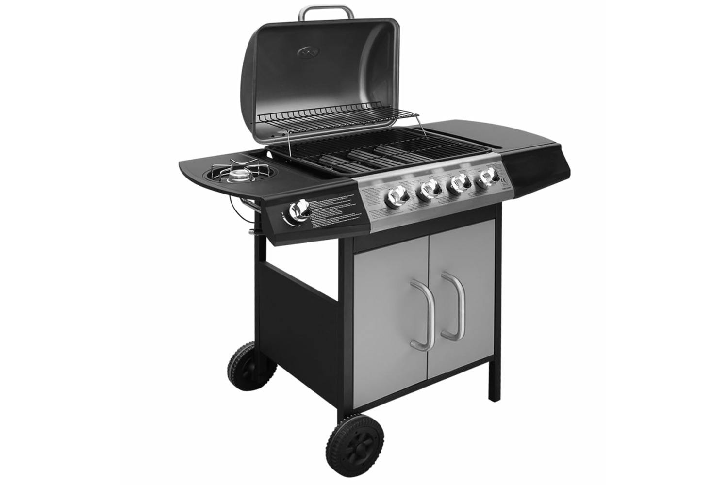 Vidaxl 273790 Gas Barbecue Grill 4+1 Cooking Zone Black And Silver