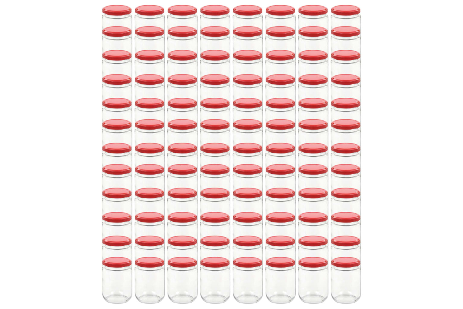 vidaXL 50801 Glass Jam Jars With Red Lid 96 Pcs 230 Ml
