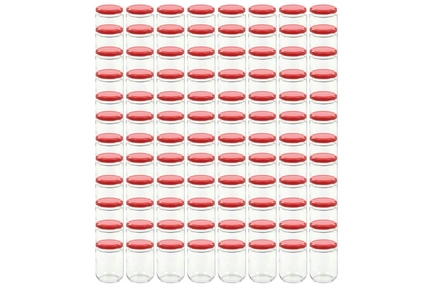 Vidaxl 50801 Glass Jam Jars With Red Lid 96 Pcs 230 Ml
