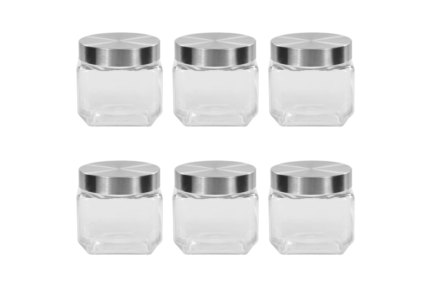 vidaXL 50843 Storage Jars With Silver Lid 6 Pcs 800 Ml