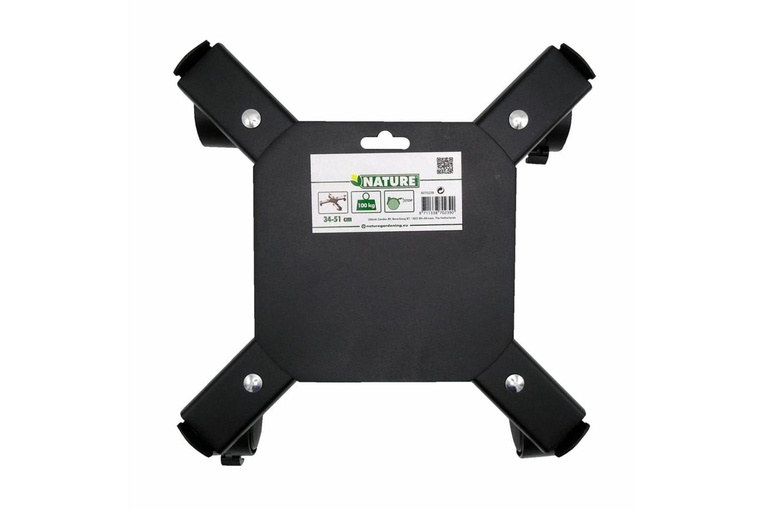 Nature 442636 Adjustable Plant Trolley 4-armed Metal Black