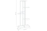 Vidaxl 336111 5-floor Flower Stand 43x22x98 Cm White Metal