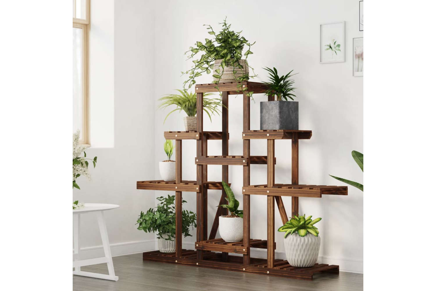 vidaXL 362849 Flower Stand 110x25x96cm Solid Wood Fir