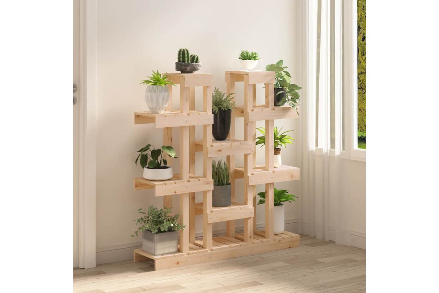 vidaXL 822092 Plant Stand 104.5x25x109.5cm Solid Wood Pine