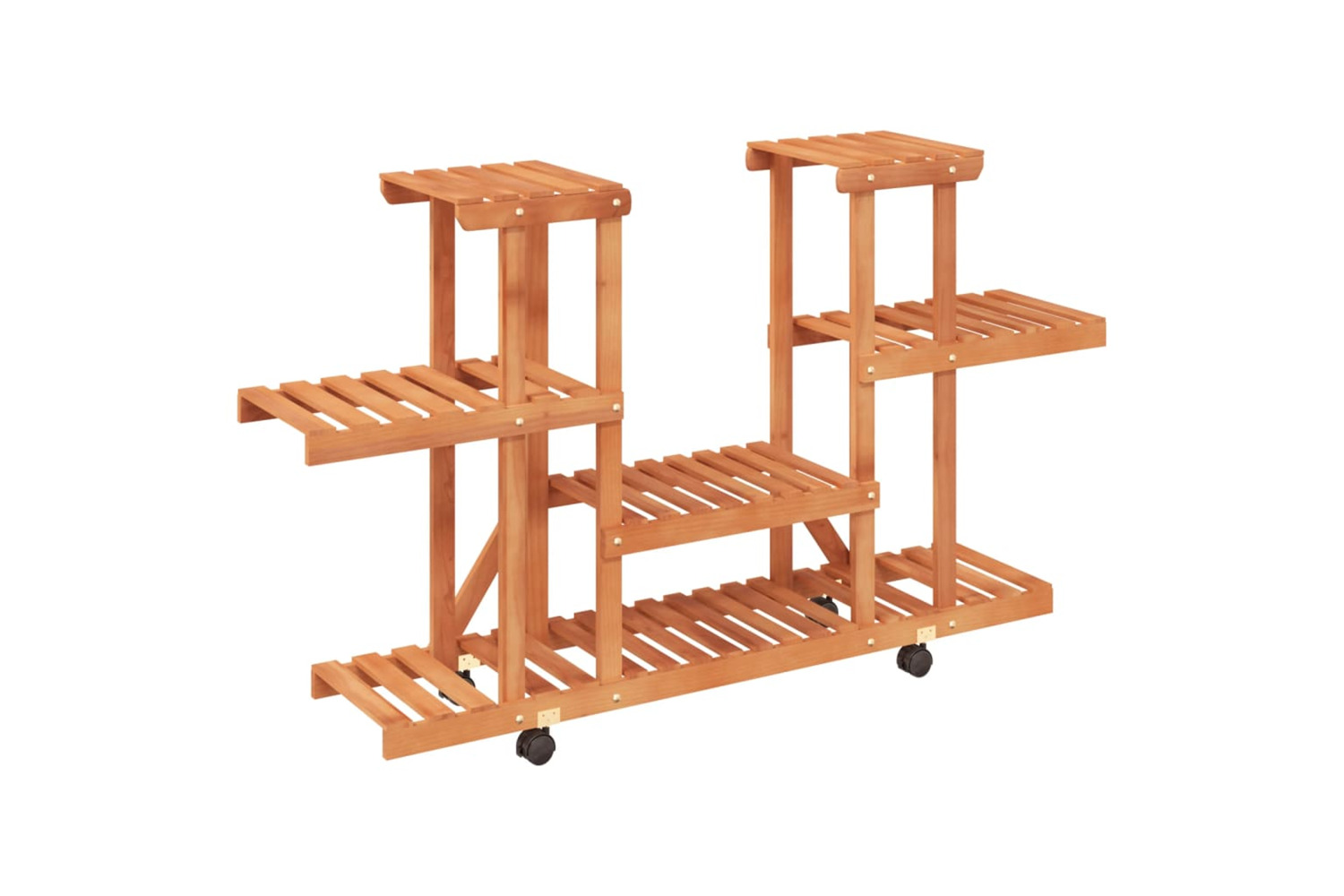 vidaXL 362856 Flower Stand With Wheels 110x25x78cm Solid Wood Fir