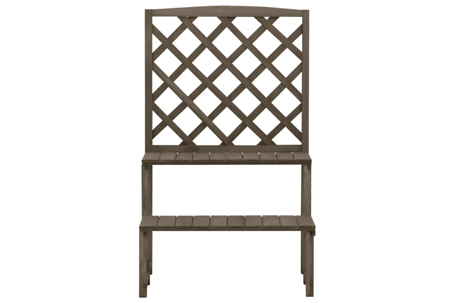 vidaXL 316414 Plant Stand With Trellis Grey 70x42x115cm Solid Fir Wood