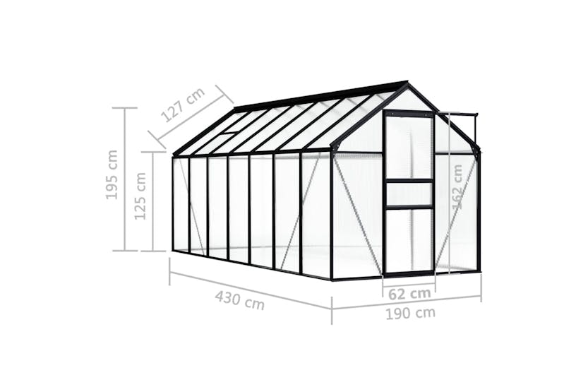 Vidaxl 48213 Greenhouse Anthracite Aluminium 8.17 Mâ²