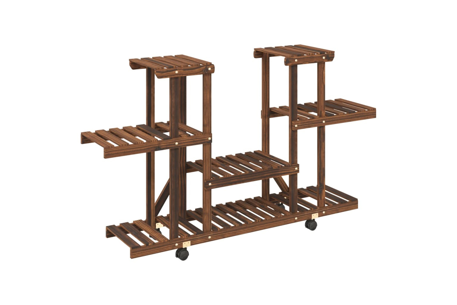 vidaXL 362855 Flower Stand With Wheels 110x25x78cm Solid Wood Fir