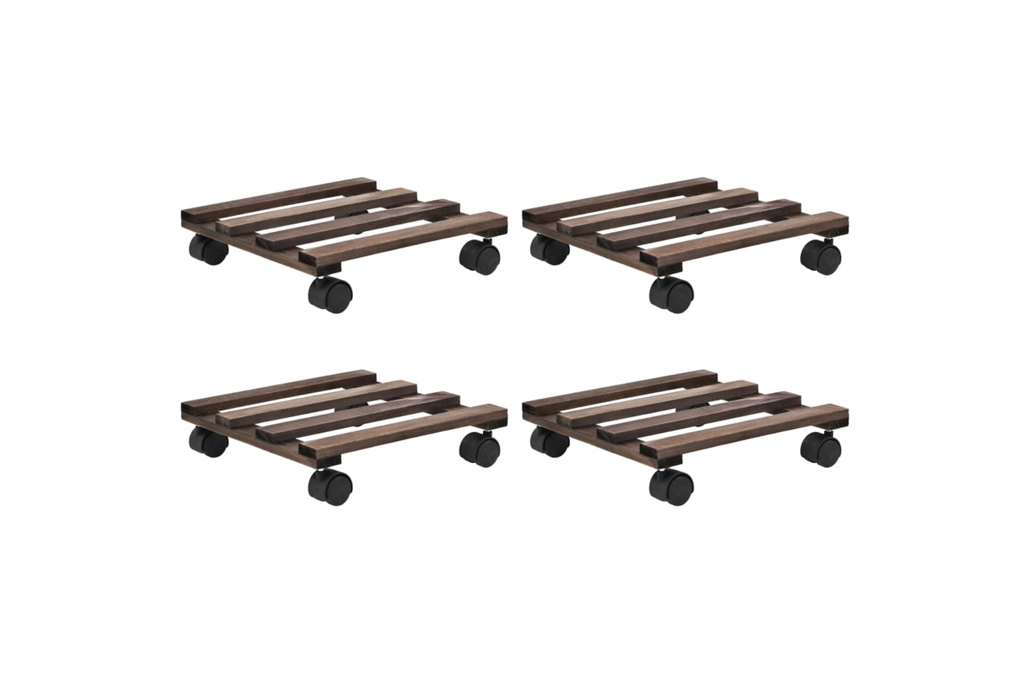 vidaXL 246442 Plant Rollers 4 Pcs Cedar Wood 25x25cm