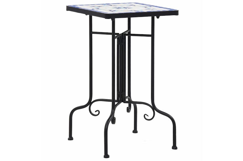 Vidaxl 46710 Mosaic Side Table Blue And White Ceramic