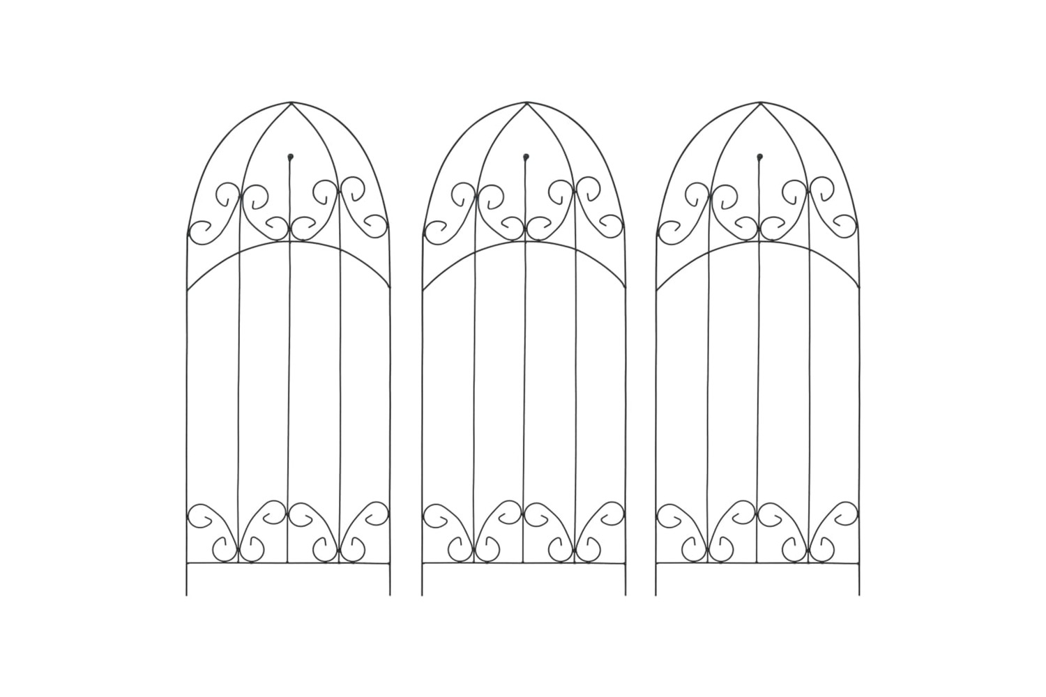 vidaXL 47098 Plant Climbing Racks 3 Pcs Black 40x100cm Iron