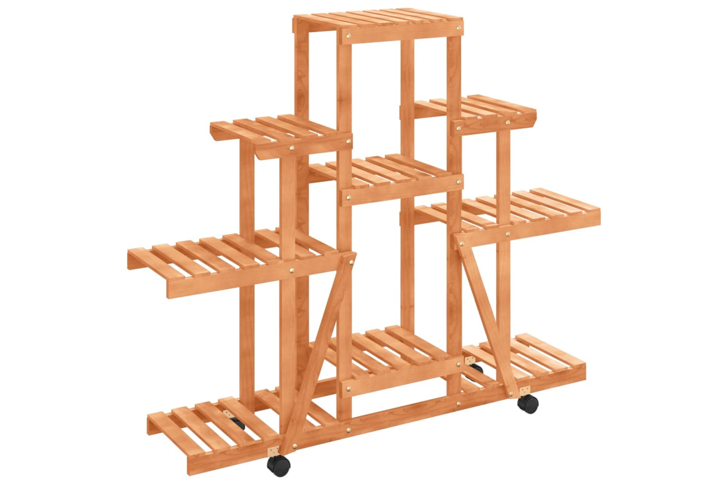 vidaXL 362852 Flower Stand With Wheels 110x25x101cm Solid Wood Fir