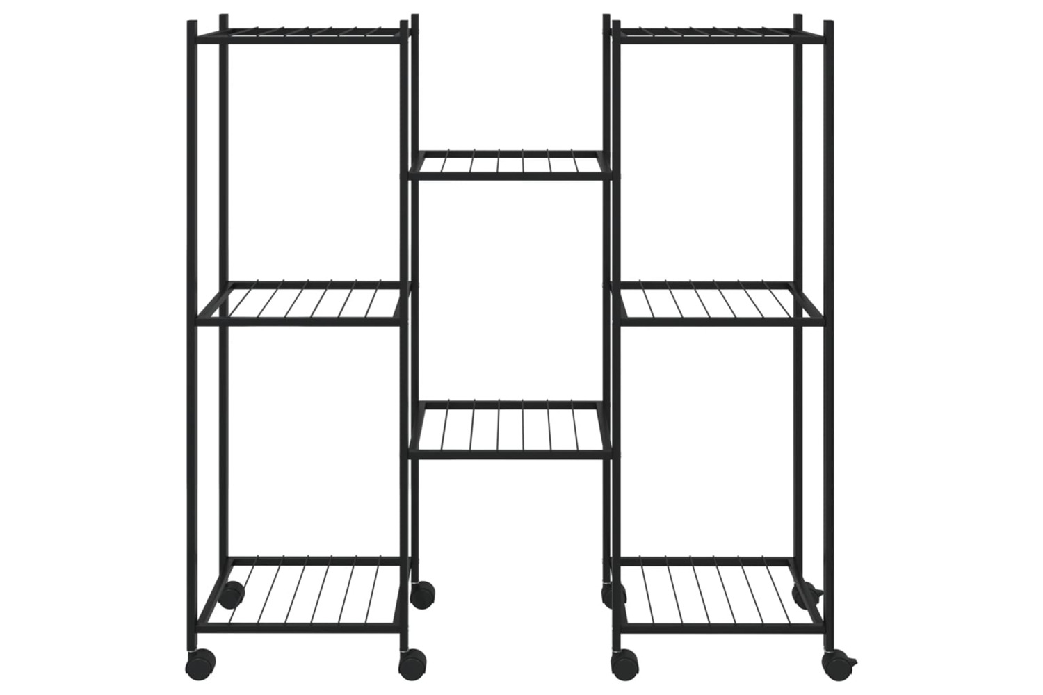 vidaXL 343128 Flower Stand With Wheels 83x25x83.5cm Black Iron
