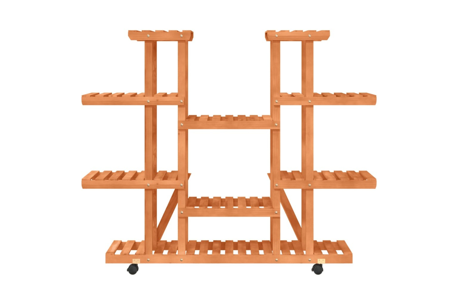 vidaXL 362860 Flower Stand With Wheels 110x25x115cm Solid Wood Fir