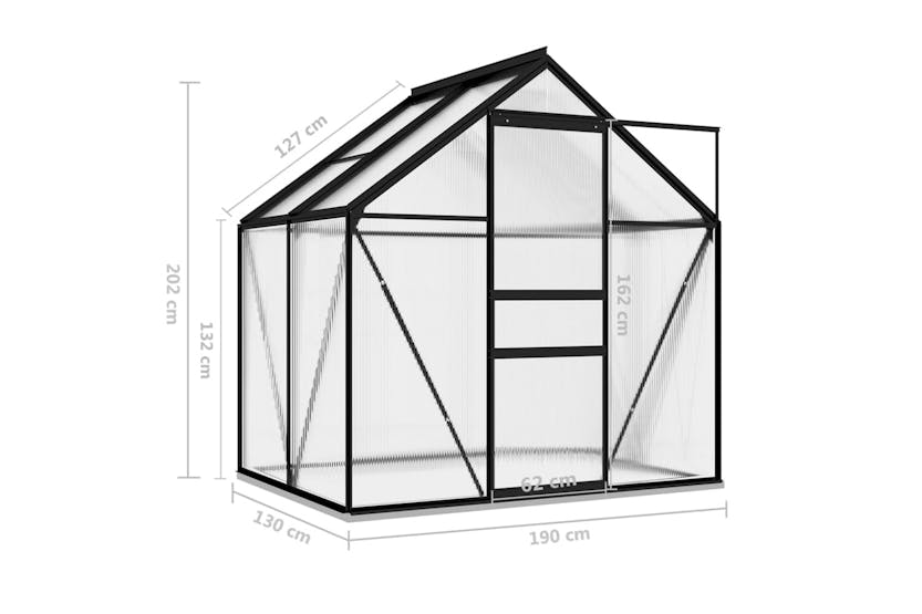 Vidaxl 312065 Greenhouse Anthracite Aluminium 2.47 Mâ²