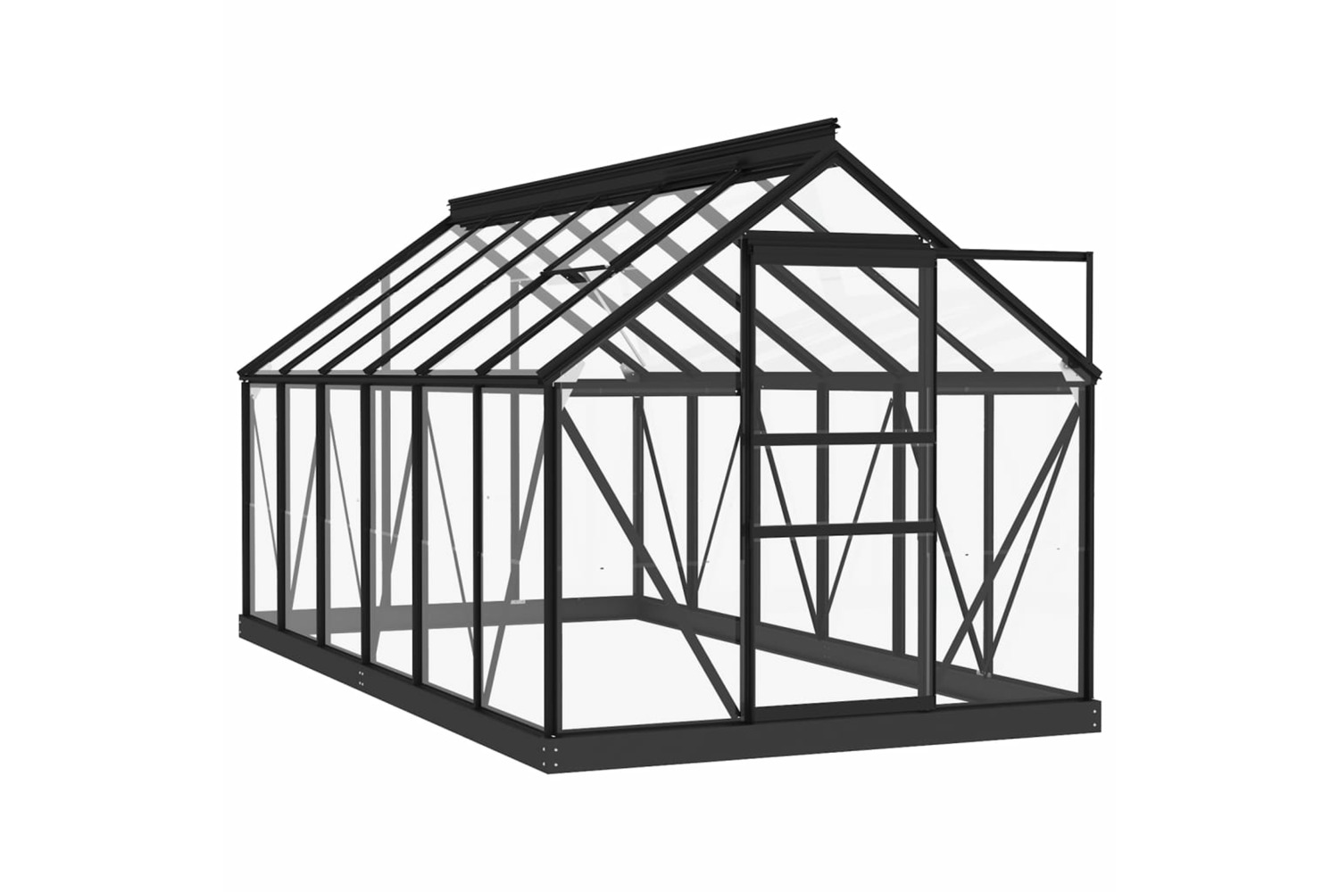 vidaXL 3082335 Glass Greenhouse Anthracite 155x298x191cm Aluminium