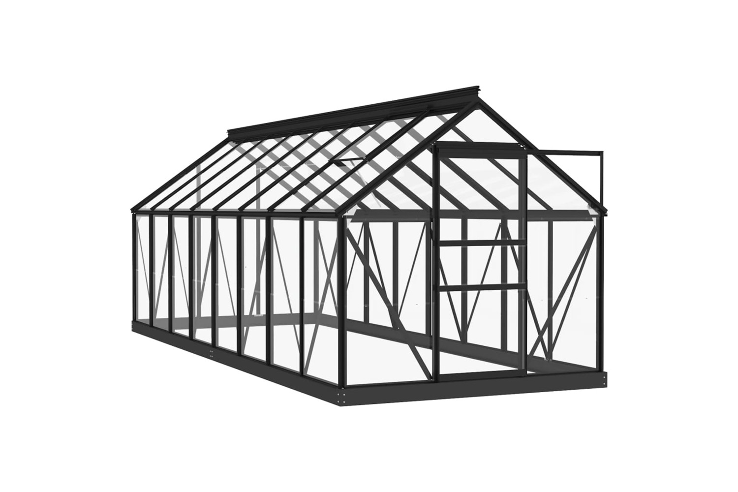 vidaXL 3082336 Glass Greenhouse Anthracite 155x395.5x191cm Aluminium