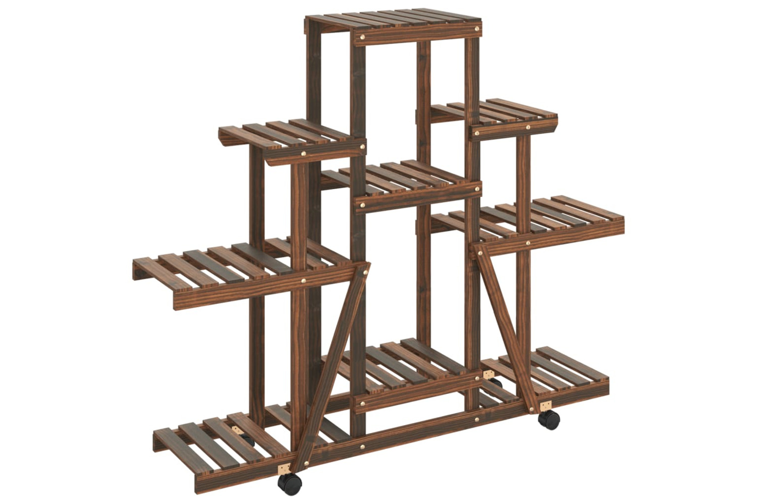 vidaXL 362851 Flower Stand With Wheels 110x25x101cm Solid Wood Fir