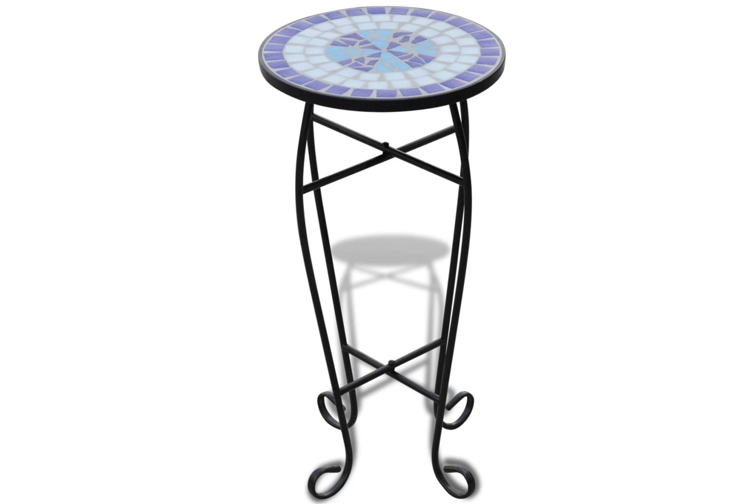 vidaXL 41128 Mosaic Side Table Plant Table Blue White