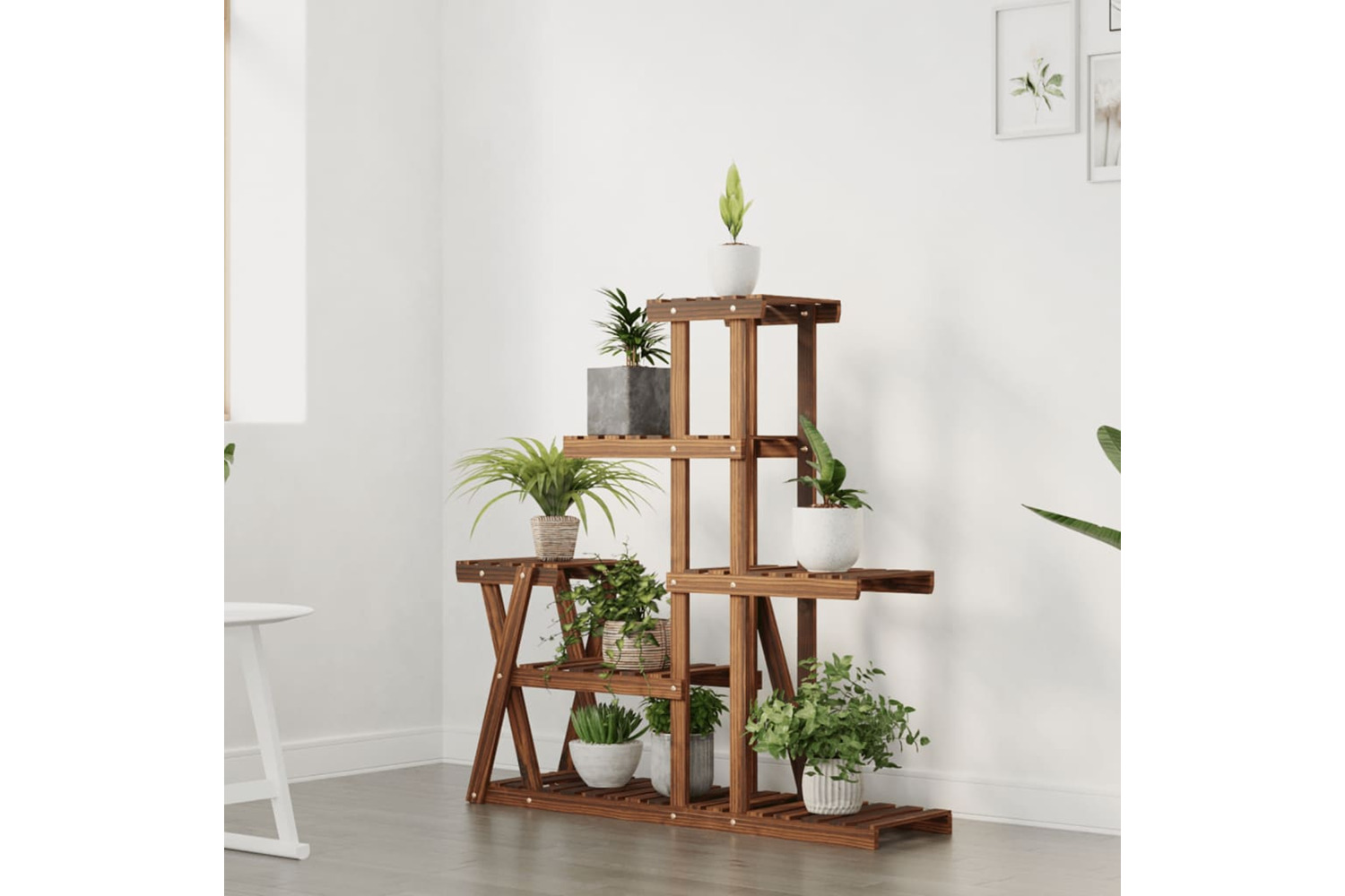 vidaXL 362879 Flower Stand 95x25x96cm Solid Wood Fir