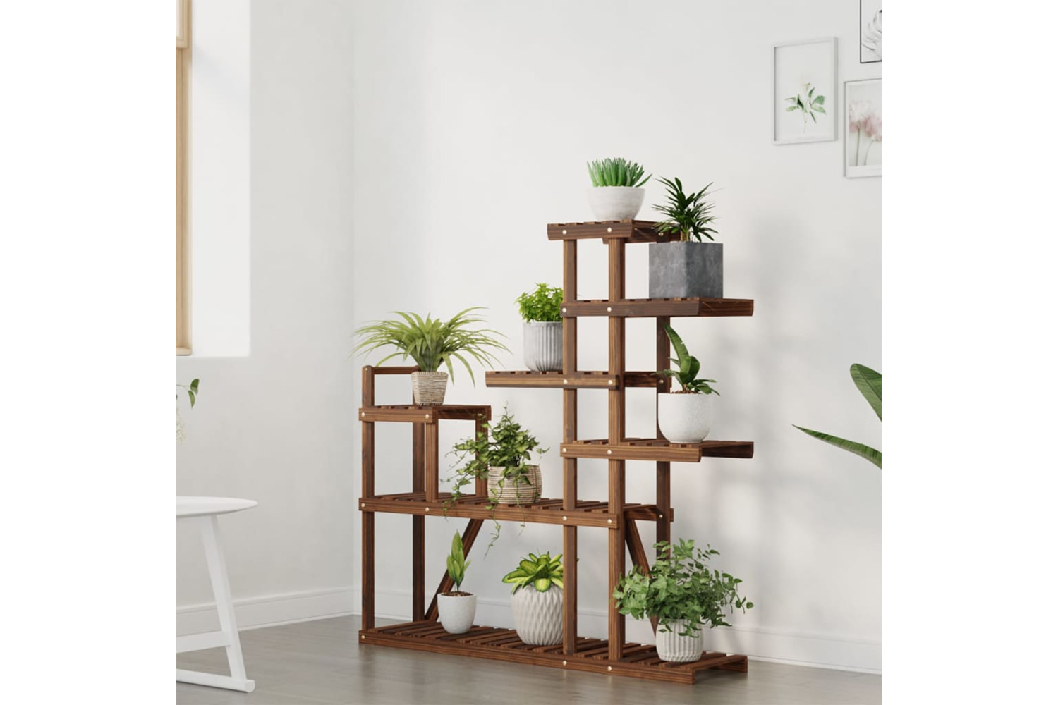 vidaXL 362867 Flower Stand 110x25x111cm Solid Wood Fir