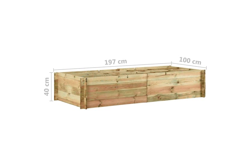 Vidaxl 43345 Garden Raised Vegetable Bed Impregnated Pinewood 197x100x40 Cm