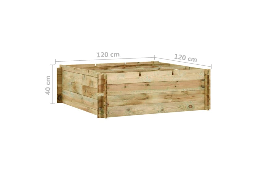 Vidaxl 43346 Garden Raised Vegetable Bed Impregnated Pinewood 120x120x40 Cm