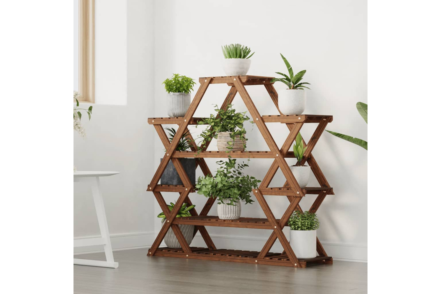 vidaXL 362877 Flower Stand 110x25x105cm Solid Wood Fir