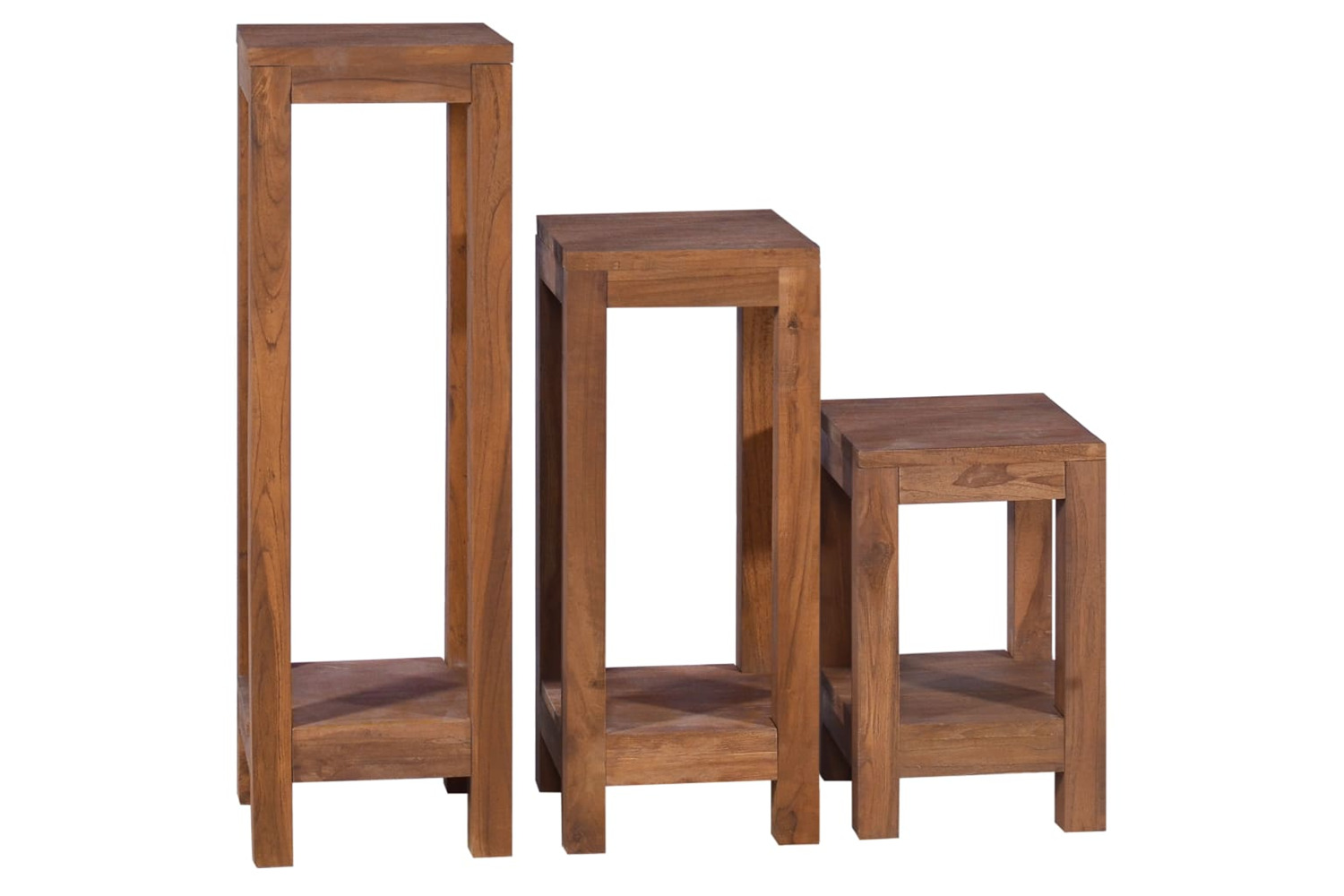 vidaXL 289077 Plant Stands 3 Pcs Solid Teak Wood