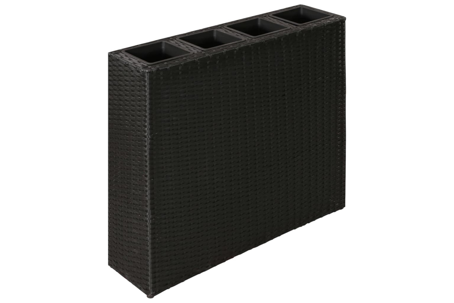 vidaXL 41084 Garden Raised Bed With 4 Pots Poly Rattan Black