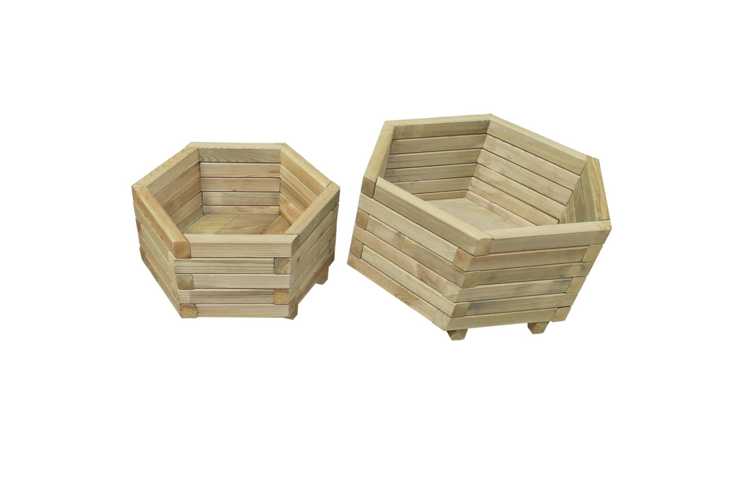 vidaXL 43334 Two Piece Garden Raised Bed Set Impregnated Pinewood