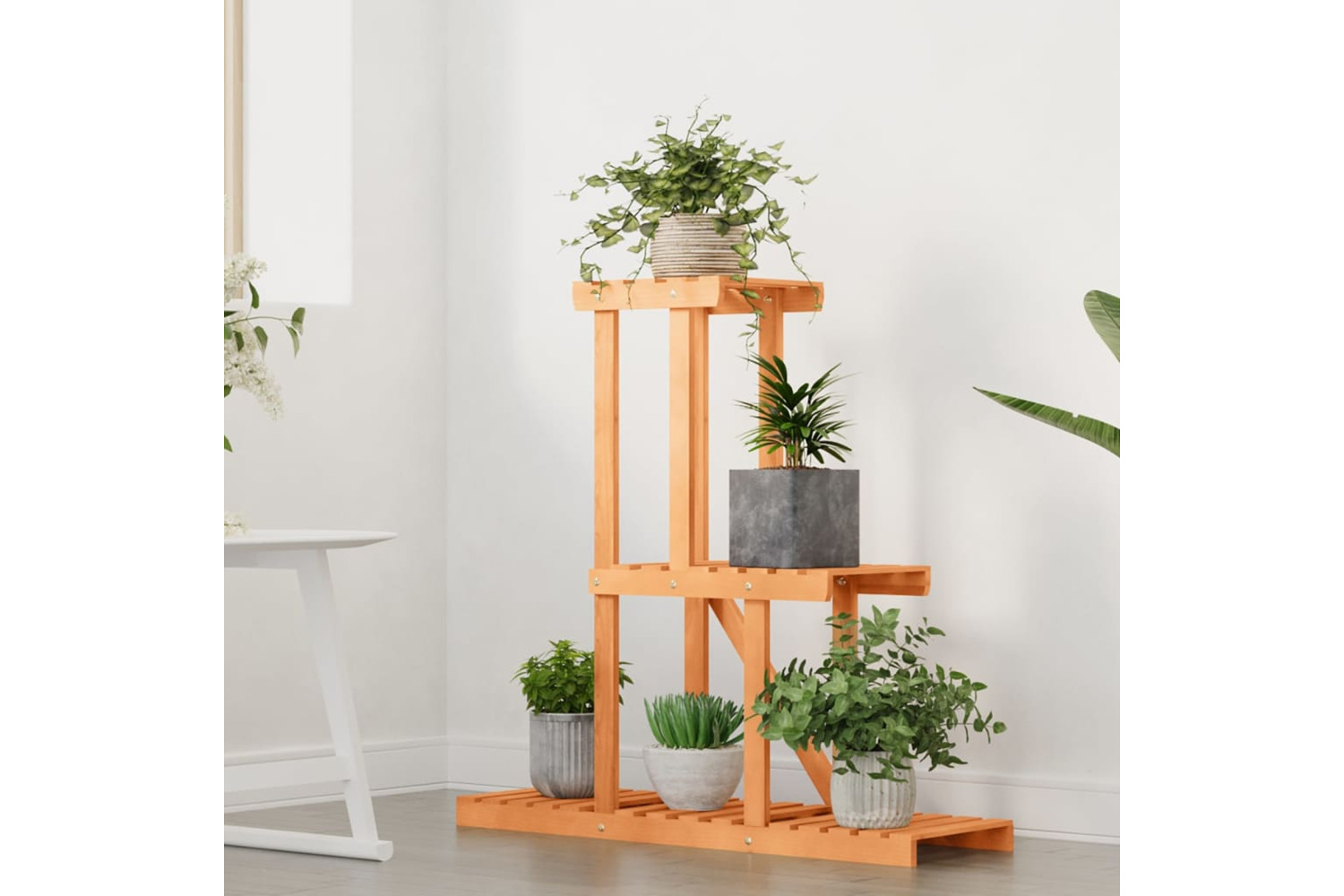 vidaXL 362872 Flower Stand 81x25x75.5cm Solid Wood Fir