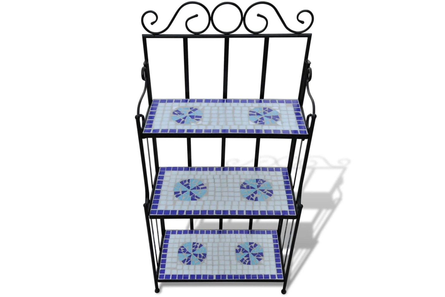 vidaXL 41132 Plant Stand Plant Display Blue White Mosaic Pattern