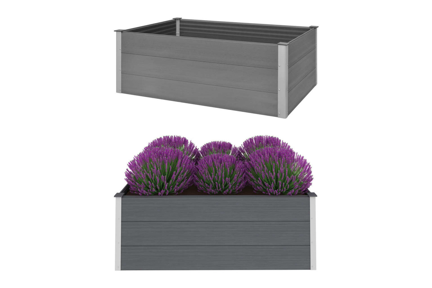 vidaXL 43609 Garden Raised Bed Wpc 150x100x54cm Grey