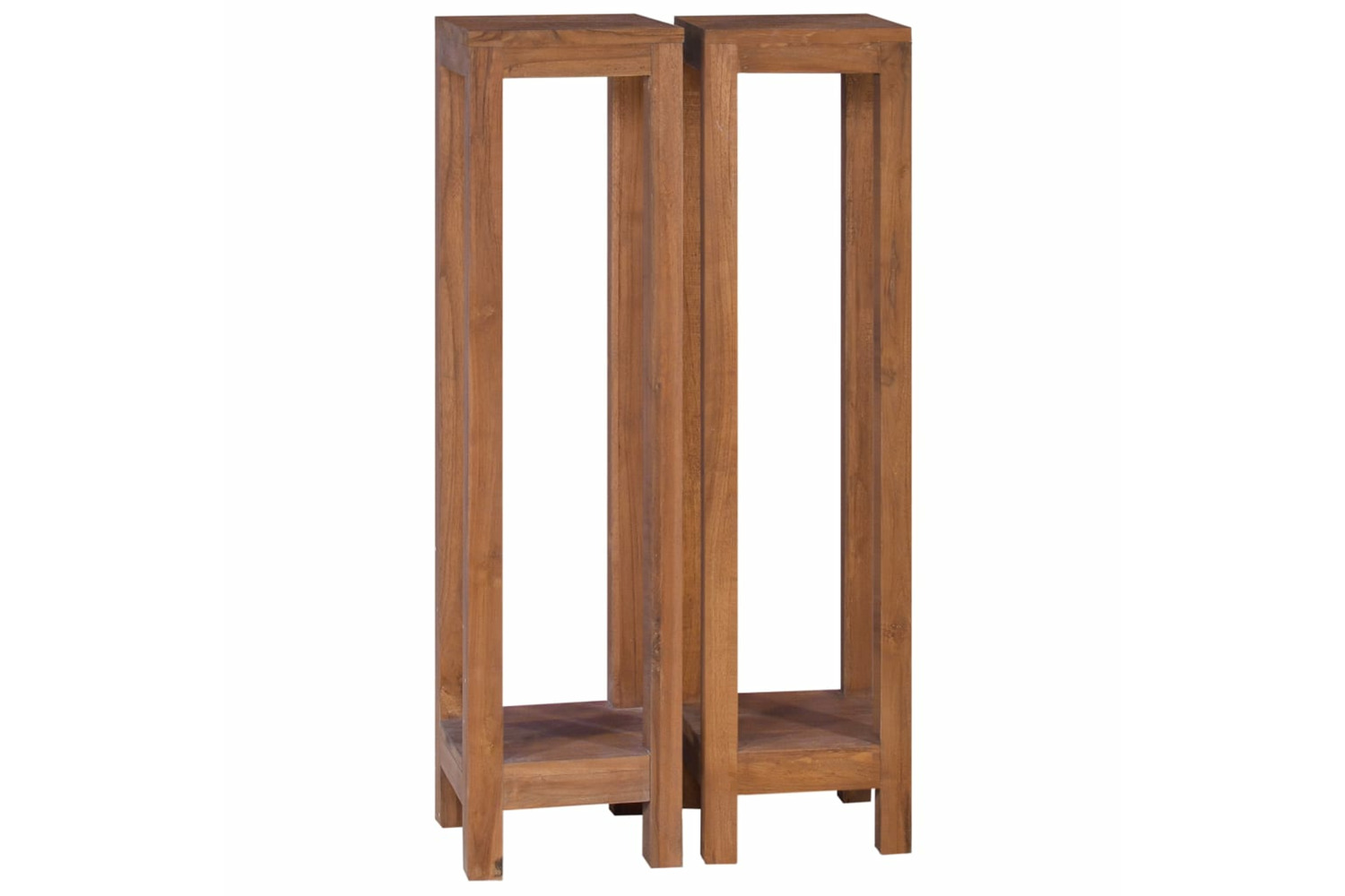 vidaXL 289078 Plant Stands 2 Pcs 25x25x100cm Solid Teak Wood