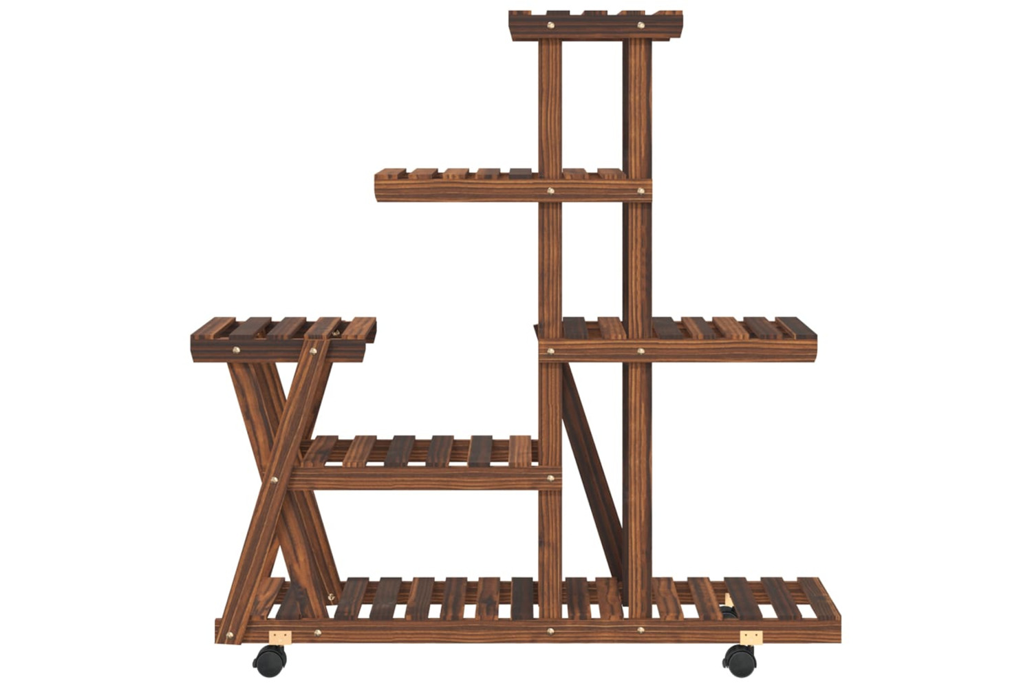 vidaXL 362881 Flower Stand With Wheels 95x25x101cm Solid Wood Fir