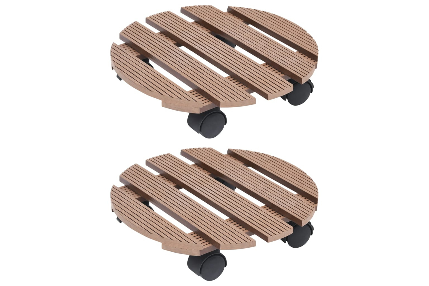 vidaXL 149033 Plant Trolleys 2 Pcs Brown ÃÂ30x7.5cm Wpc
