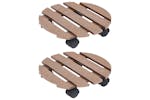 Vidaxl 149033 Plant Trolleys 2 Pcs Brown Ã30x7.5 Cm Wpc