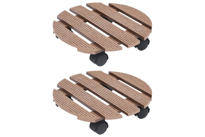 Vidaxl 149033 Plant Trolleys 2 Pcs Brown Ã30x7.5 Cm Wpc