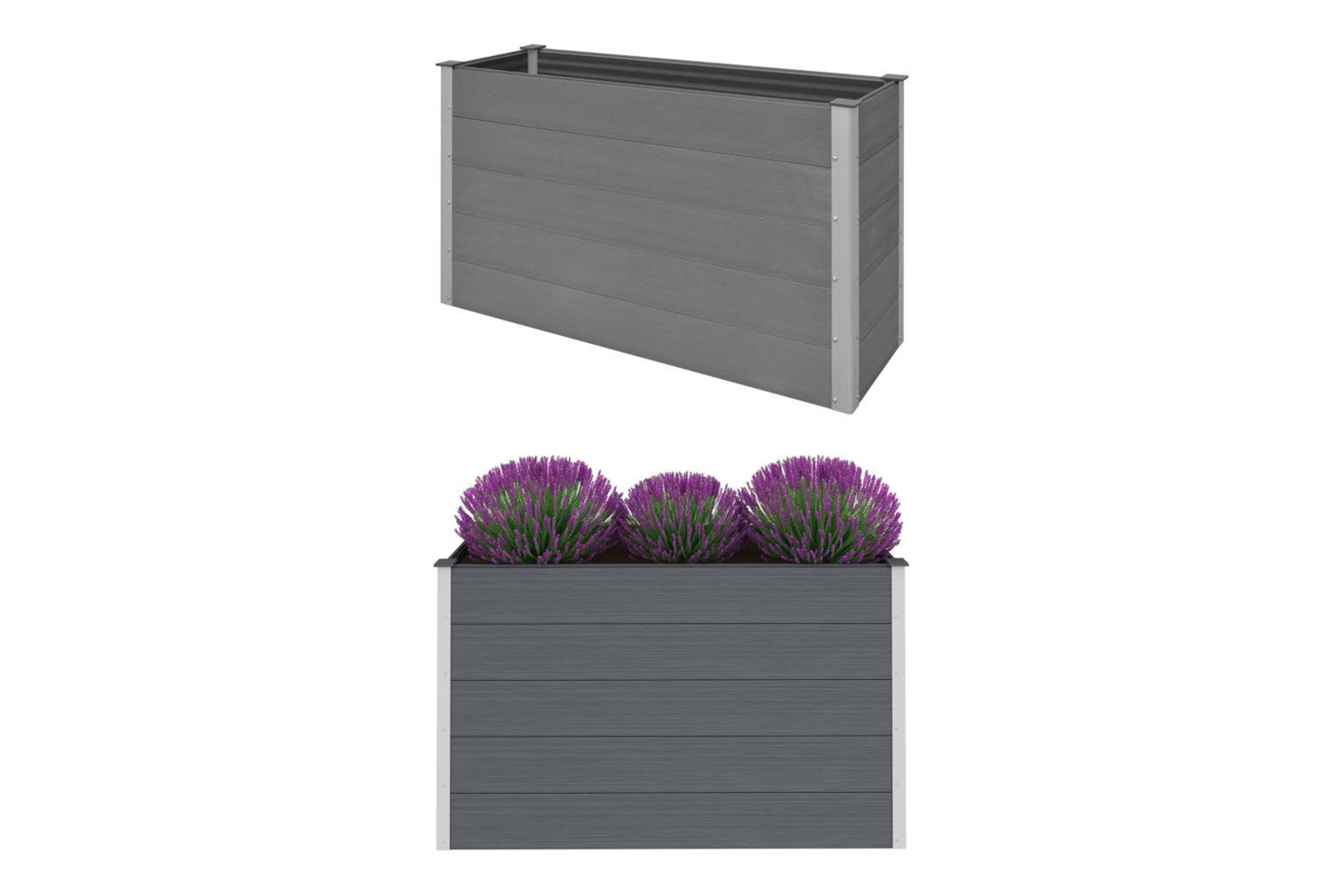 vidaXL 43608 Garden Raised Bed Wpc 150x50x91cm Grey