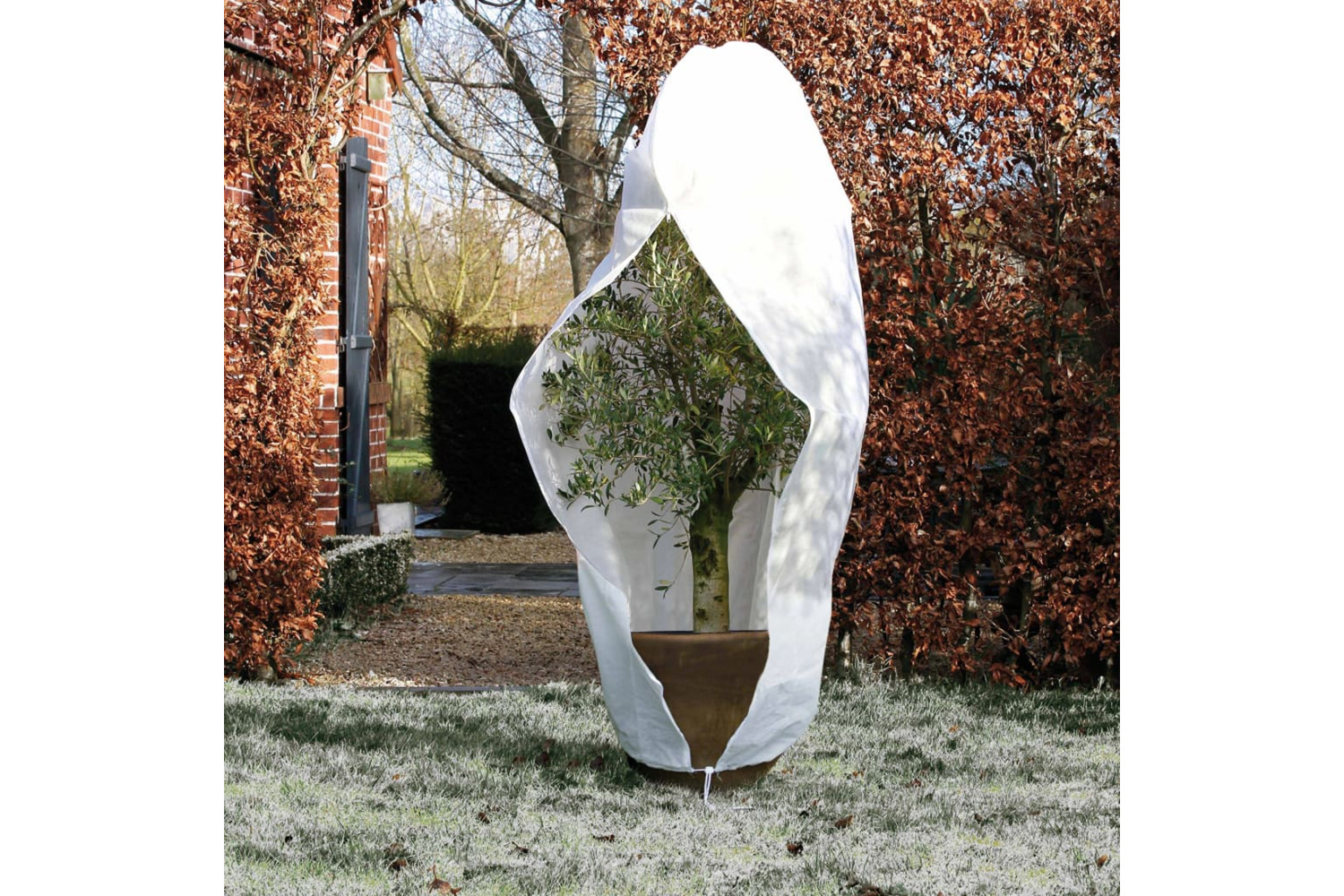 Nature Winter Fleece Cover With Zip 70 G/sqm White 1.5x1.5x2 M