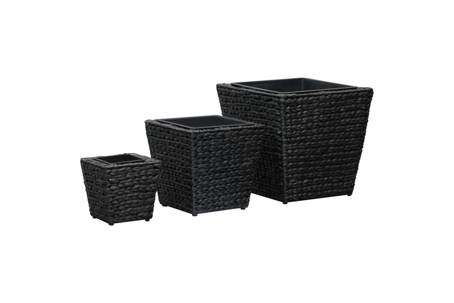 Vidaxl 45573 Garden Raised Beds 3 Pcs Water Hyacinth Black