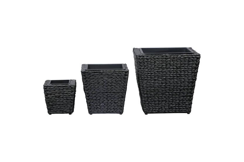 Vidaxl 45573 Garden Raised Beds 3 Pcs Water Hyacinth Black