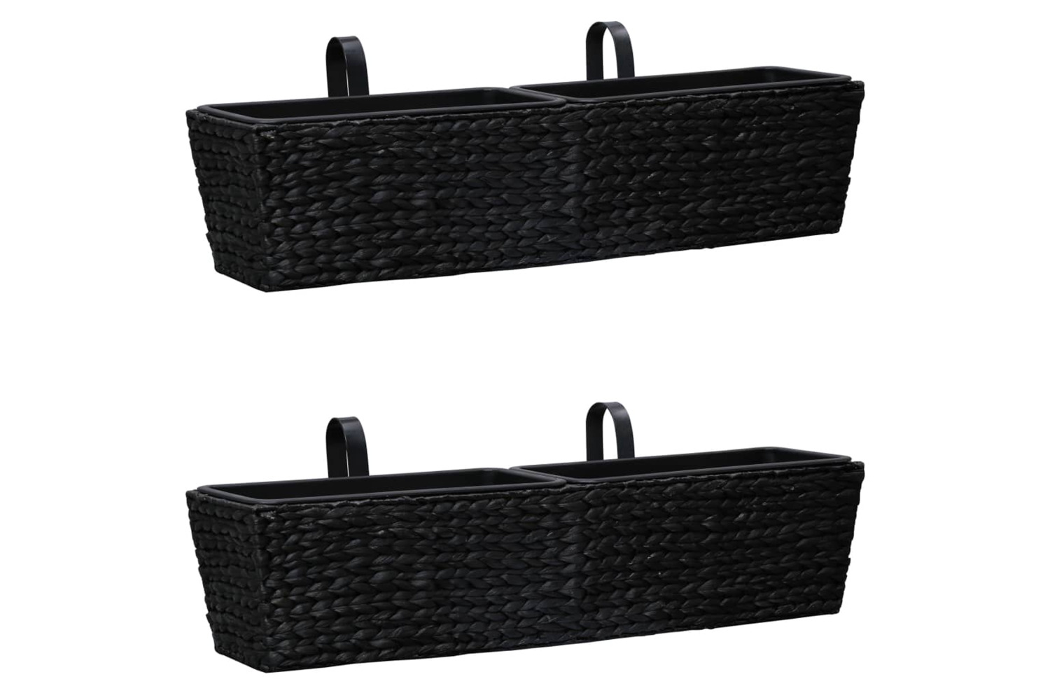 Vidaxl Planters 2 Pcs Water Hyacinth Black