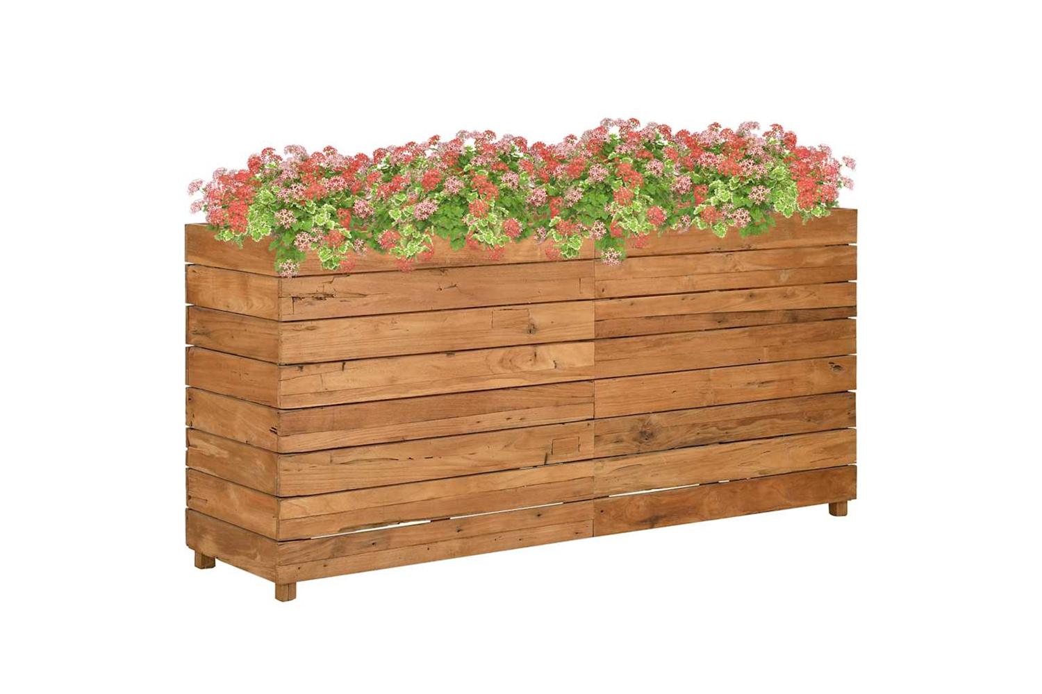 Vidaxl Raised Bed 150x40x72 Cm Recycled Teak Wood And Steel