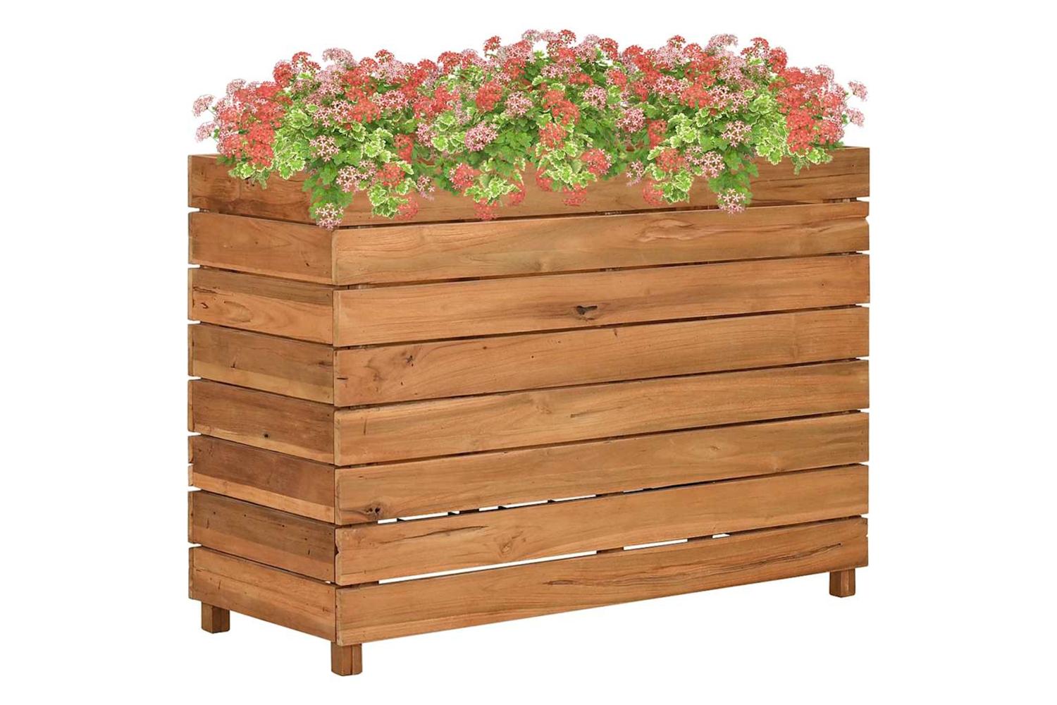 Vidaxl Raised Bed 100x40x72 Cm Recycled Teak Wood And Steel