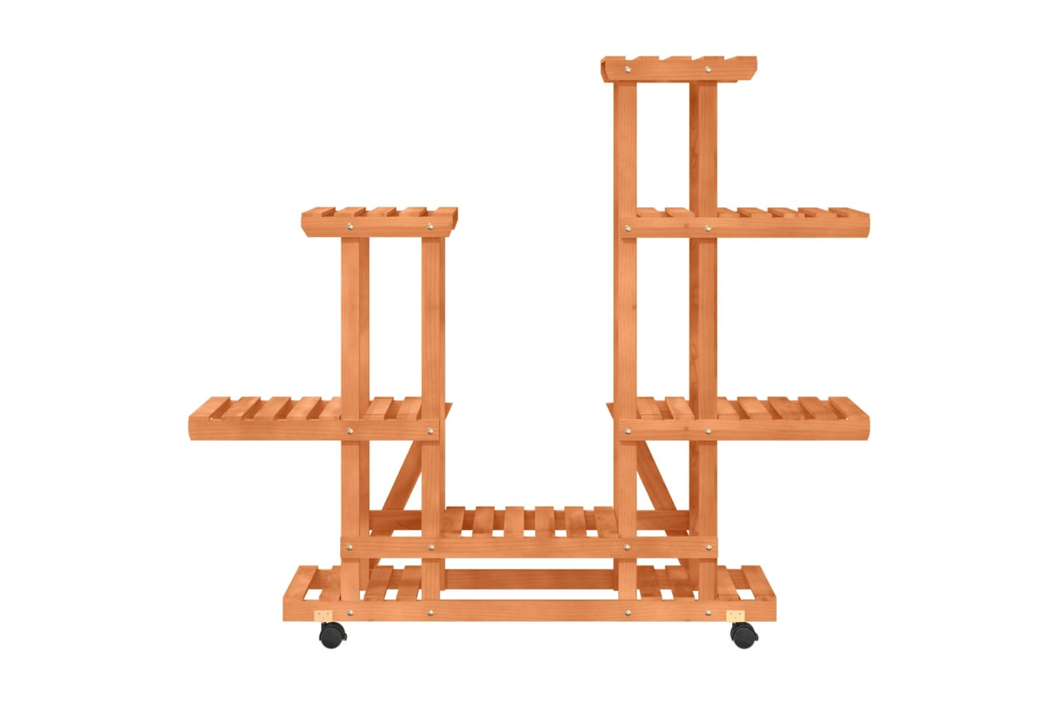 vidaXL 362864 Flower Stand With Wheels 95x25x101cm Solid Wood Fir